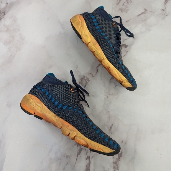 Nike Air Footscape Desert Chukka Blue Size 10 Shoe Sneaker Men Woven 443686-443